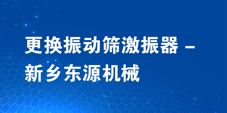 更換振動篩激振器 - 新鄉東源機械